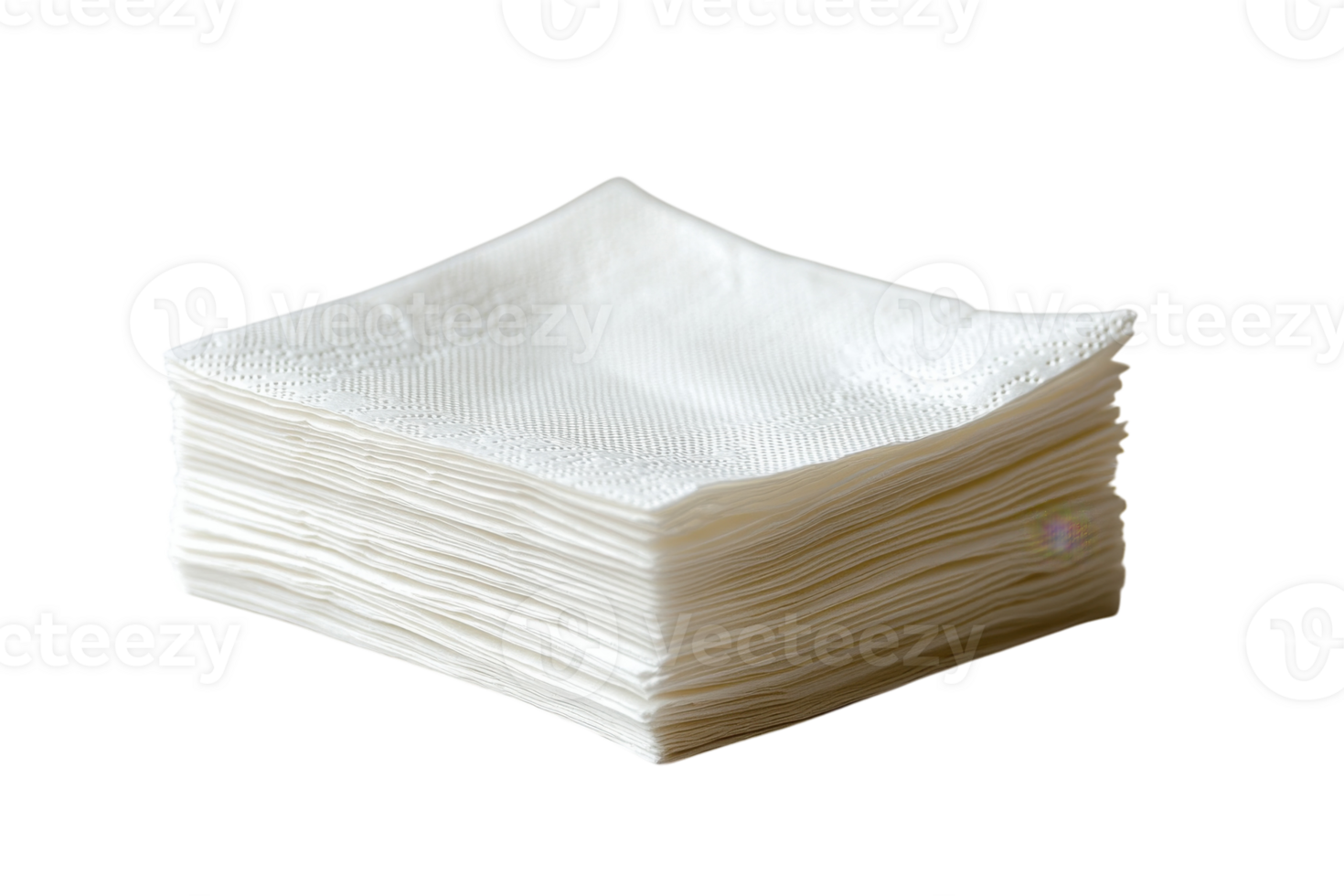 Stack of white napkins on a plain background ready for use in a dining setting or event png