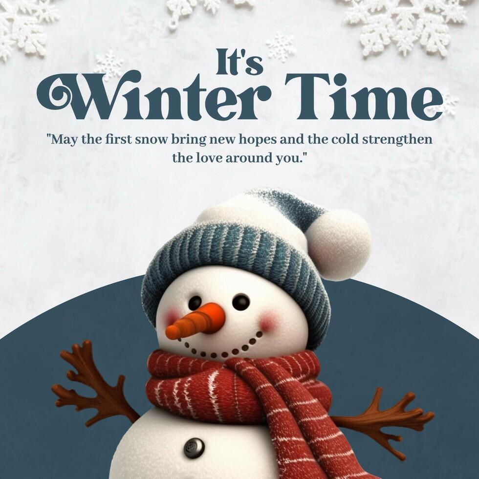 It's Winter Time Season Greeting Instagram Post template