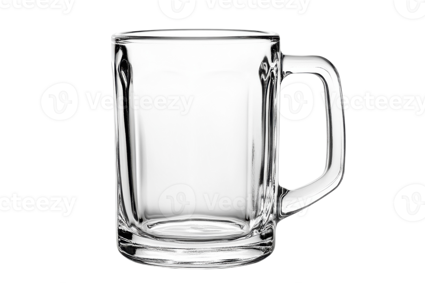 Empty glass mug resting on a white background awaiting refreshing beverages png