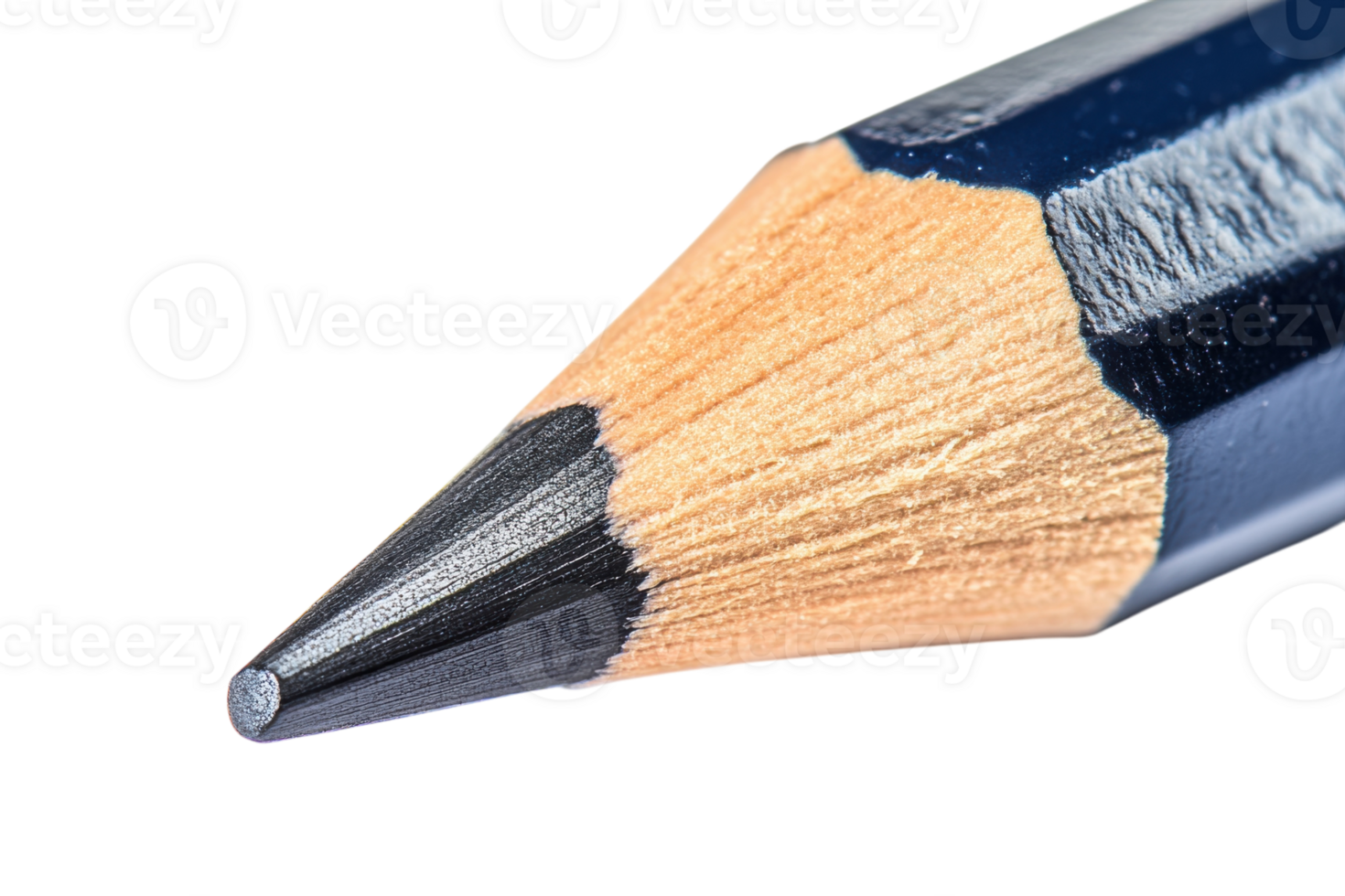 Close-up view of a sharpened pencil showing fine detailing of wood and graphite tip for artistic and educational purposes png