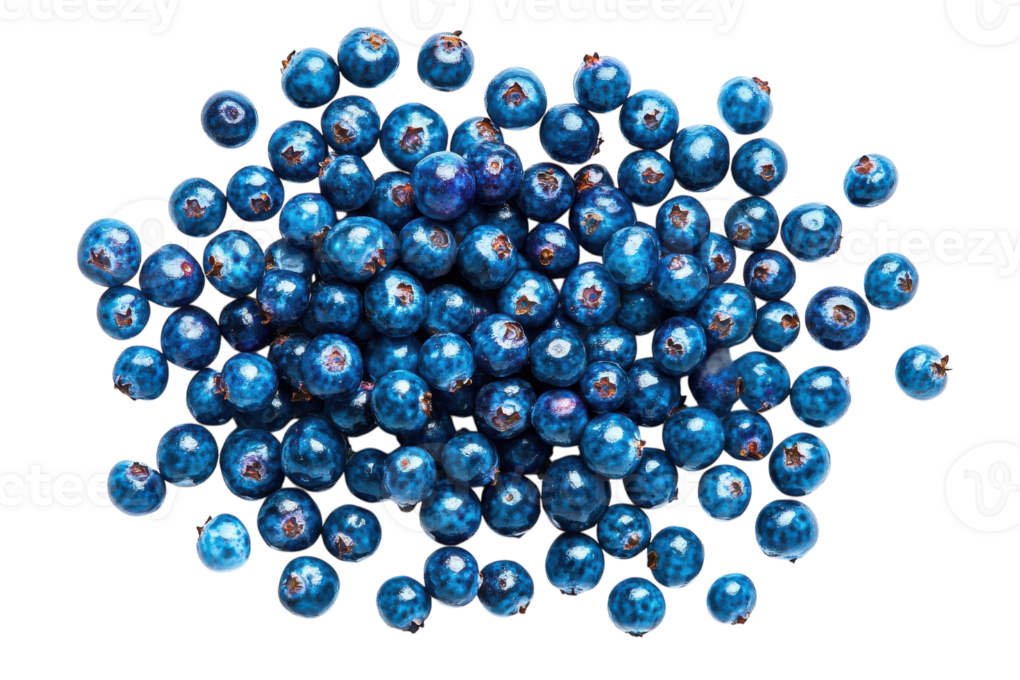Fresh blueberries gathered in a vibrant display showcasing their rich color and texture png