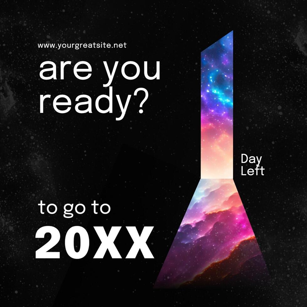 1 Day Left New Year Count Down Instragram Post Template
