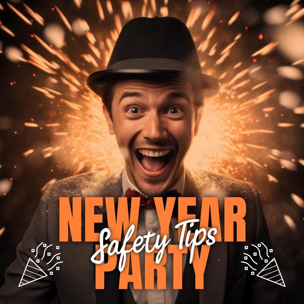 Safety Tips for New Year Party Instagram Post template