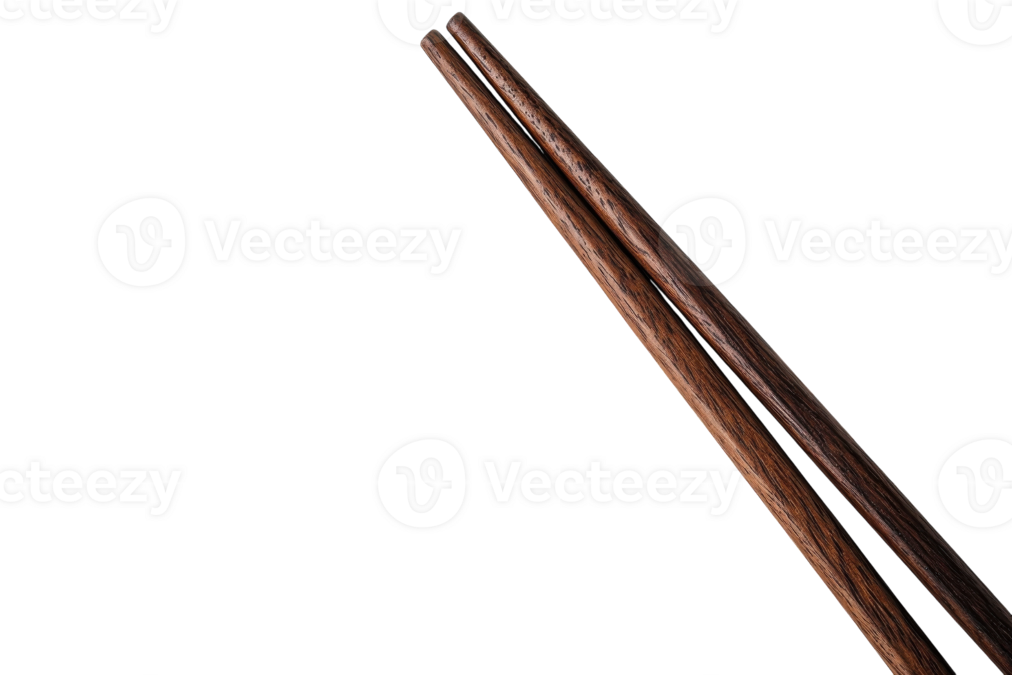 Chopsticks made of dark wood placed against a white background for a minimalist presentation png