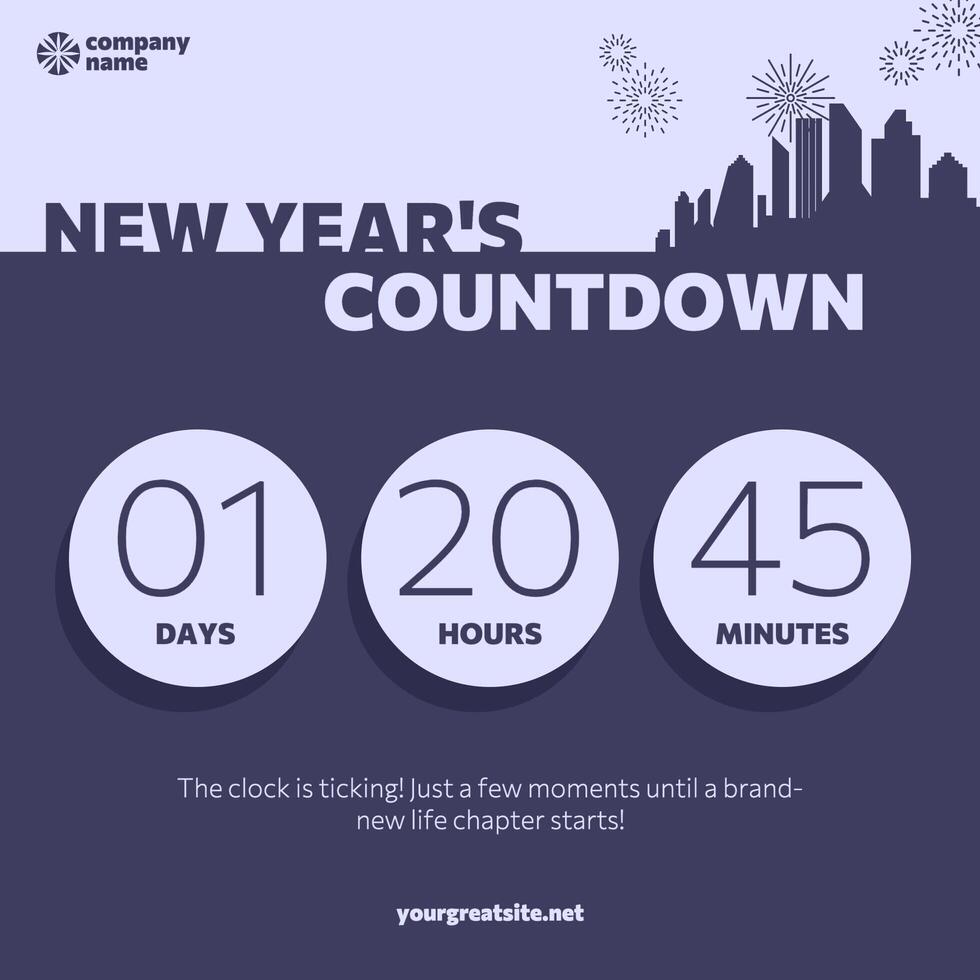 New Year's Countdown Post template