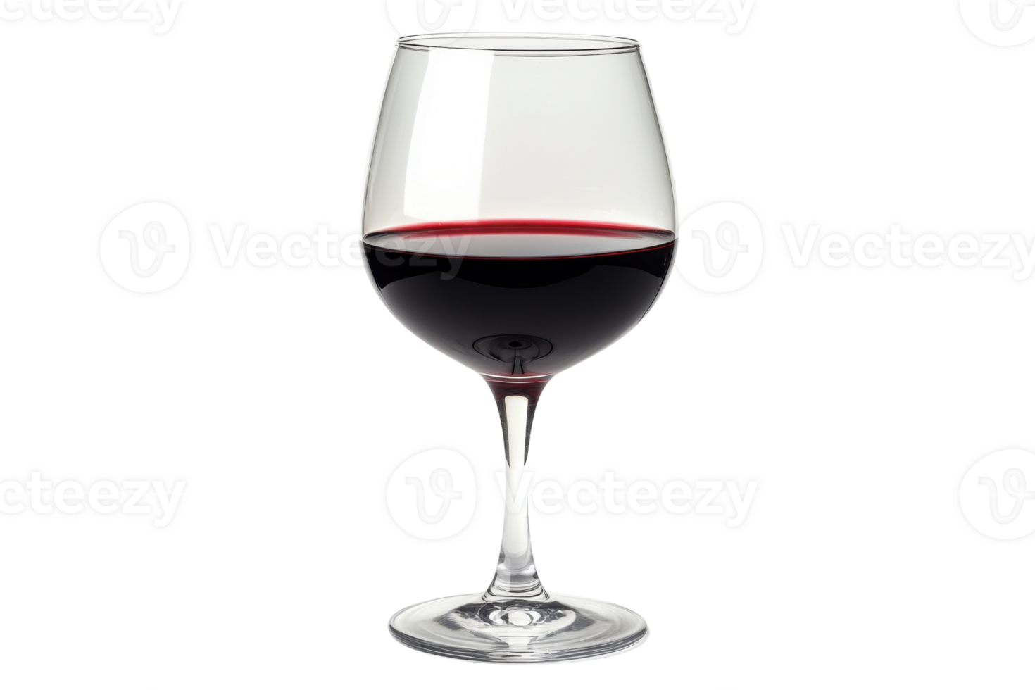 Elegant red wine glass filled with rich wine showcasing its deep color and clarity in a minimalistic setting png