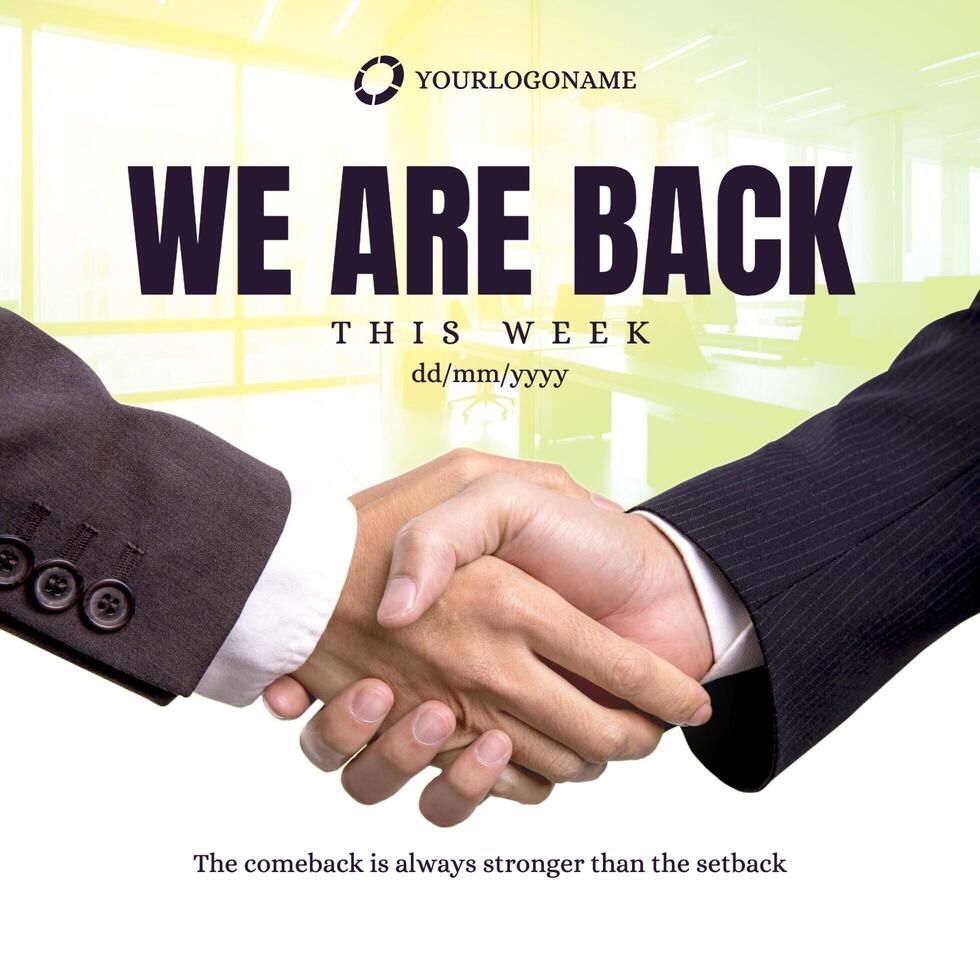 Office Open Announcement Instagram Post template