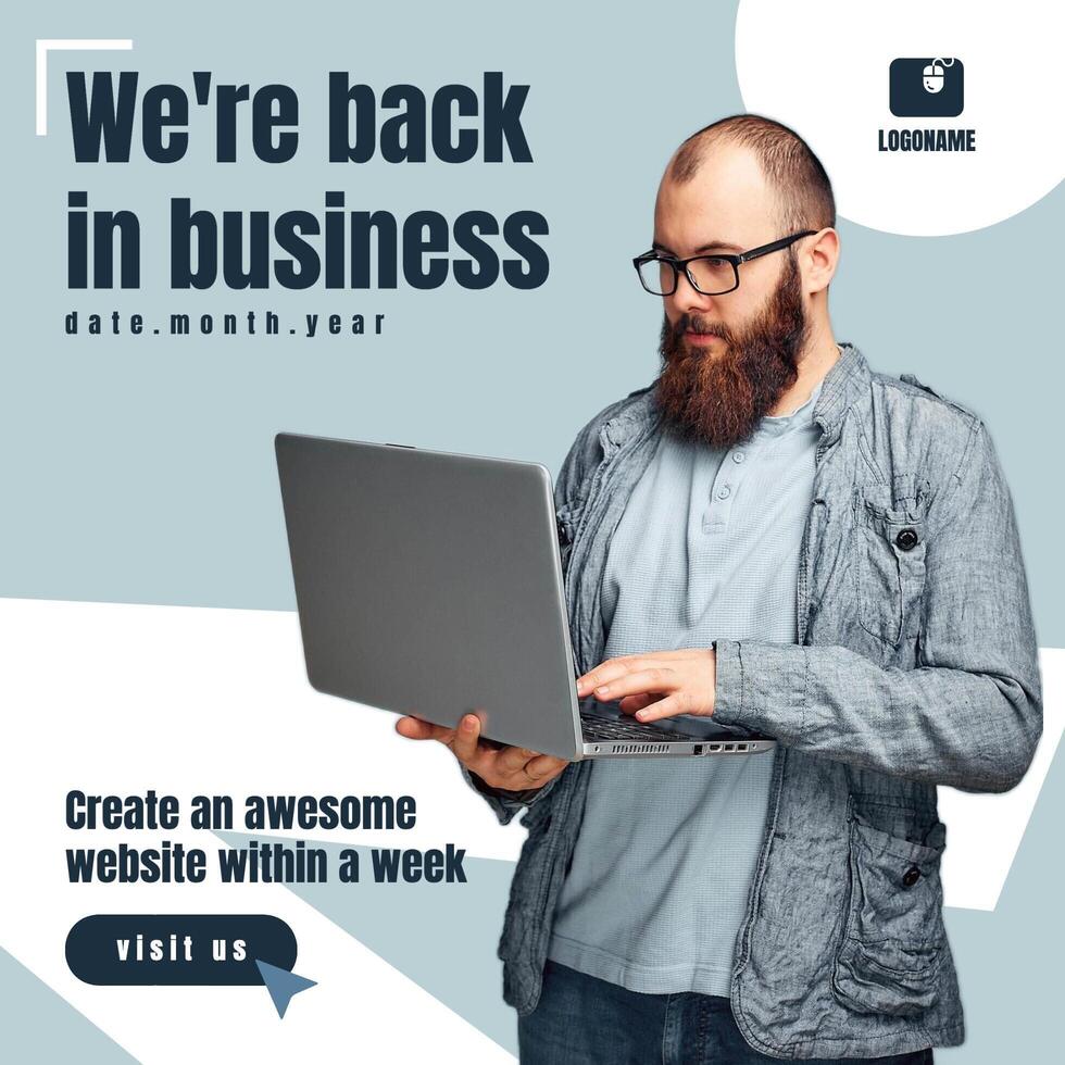 Website Development Company Reopens Instagram Post template