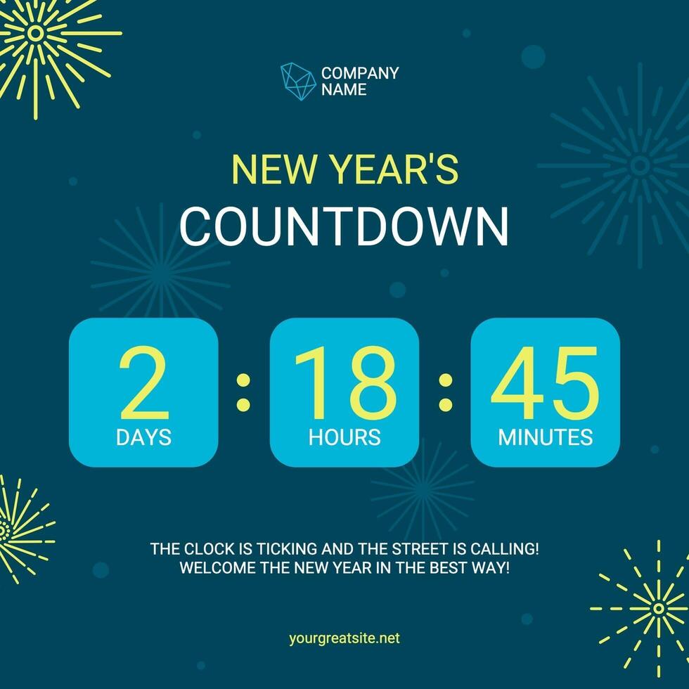 Days Hours Minutes New Year Countdown template