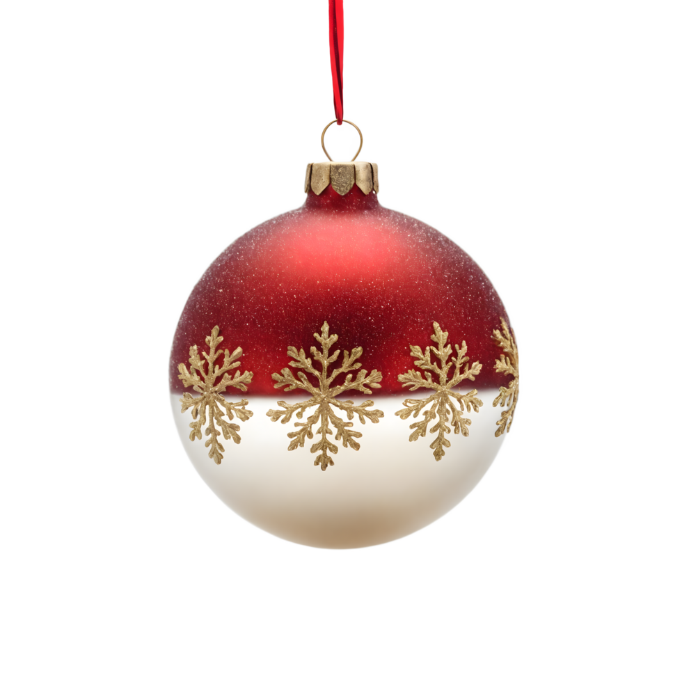 a red and white christmas ornament png