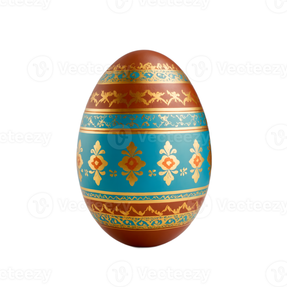 An easter egg with a gold and blue design png