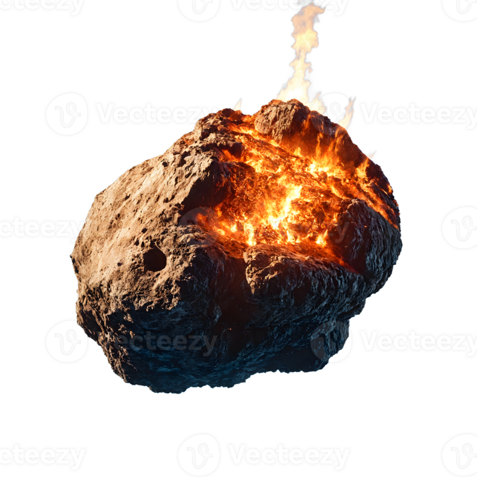 A rock with fire coming out of it png