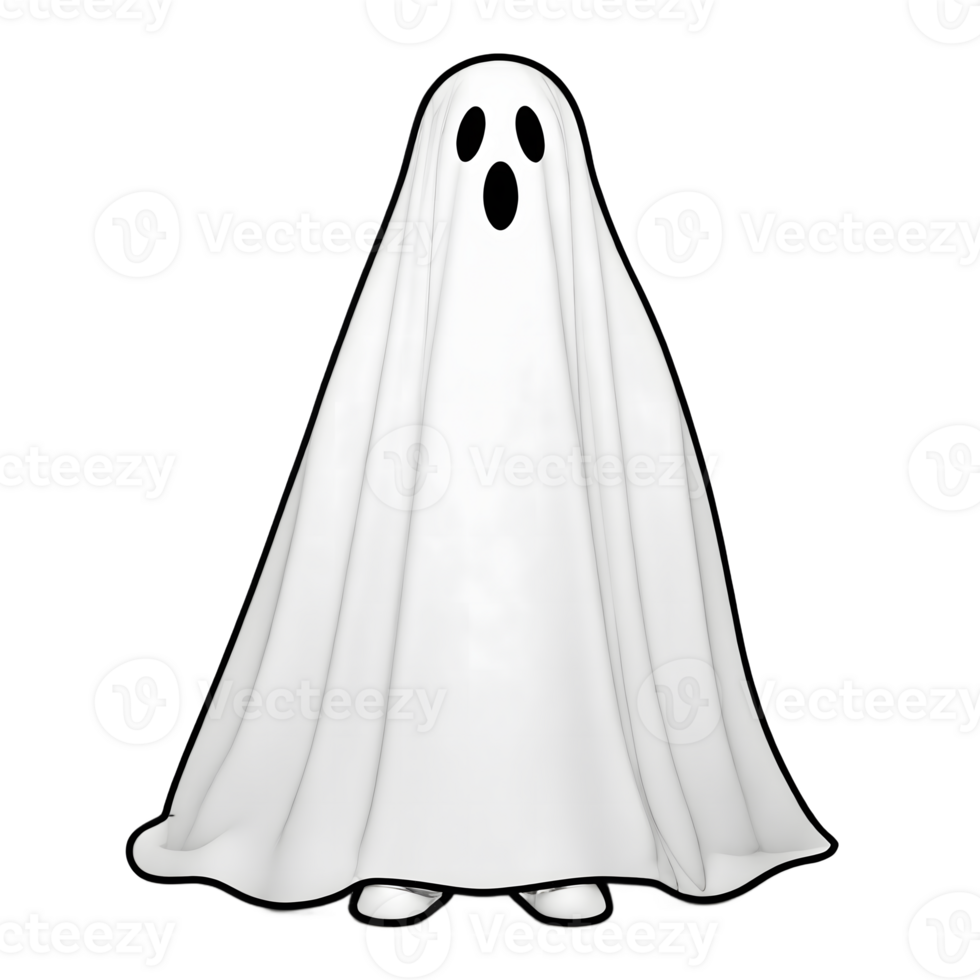 A Halloween ghost on a transparent background png