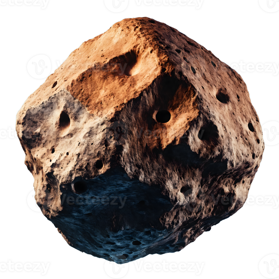 An asteroid with holes in it png
