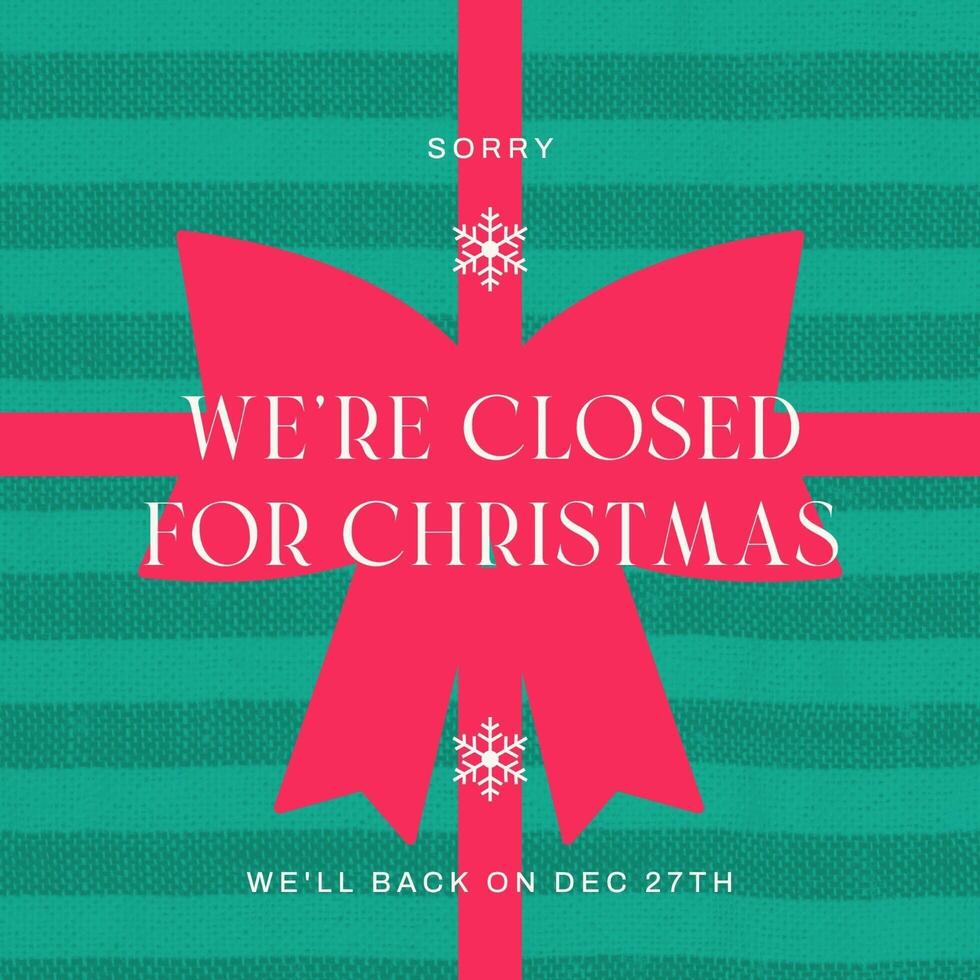 Christmas holiday announcement for social media post template