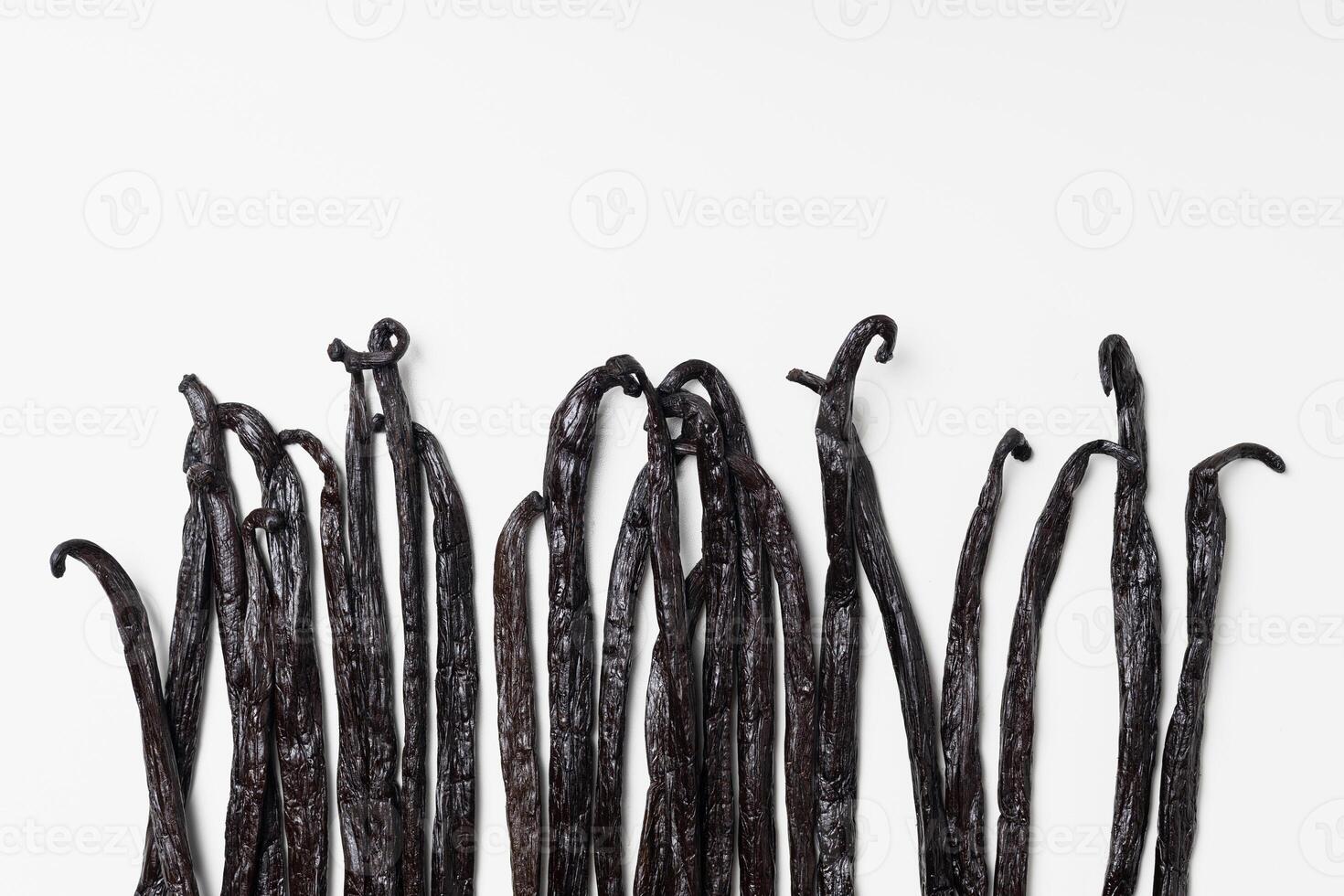 Vanilla beans on white background photo