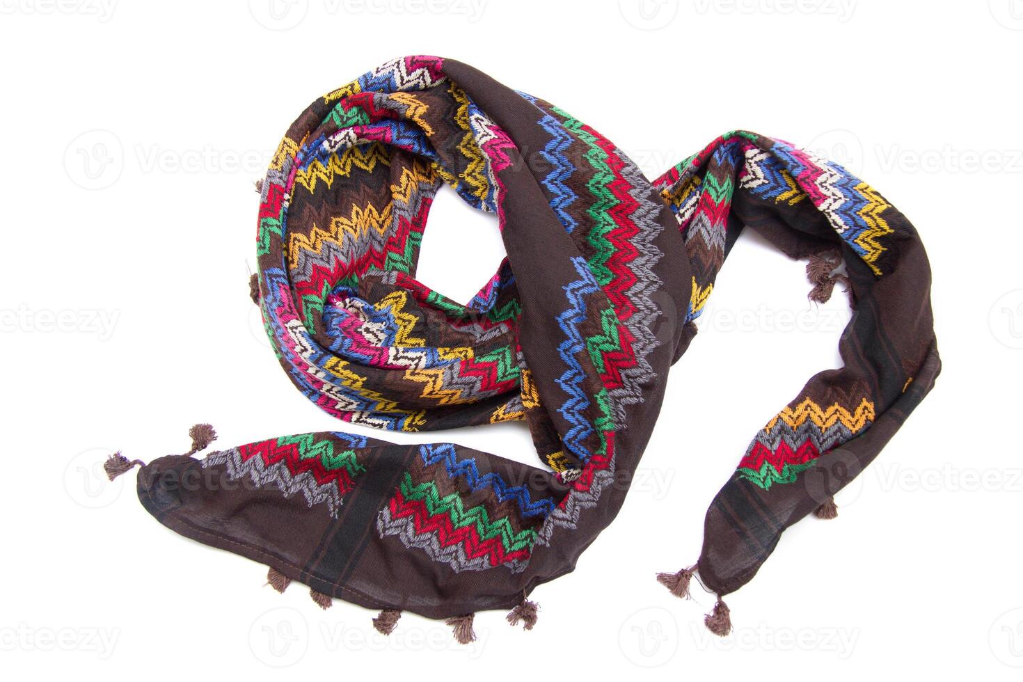 Colorful arabic scarf isolated on white background photo