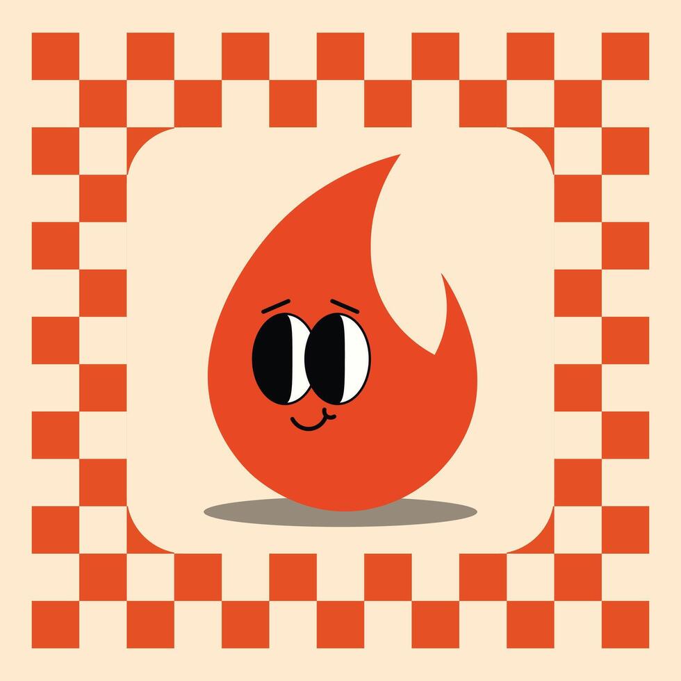 retro character water fire design vector