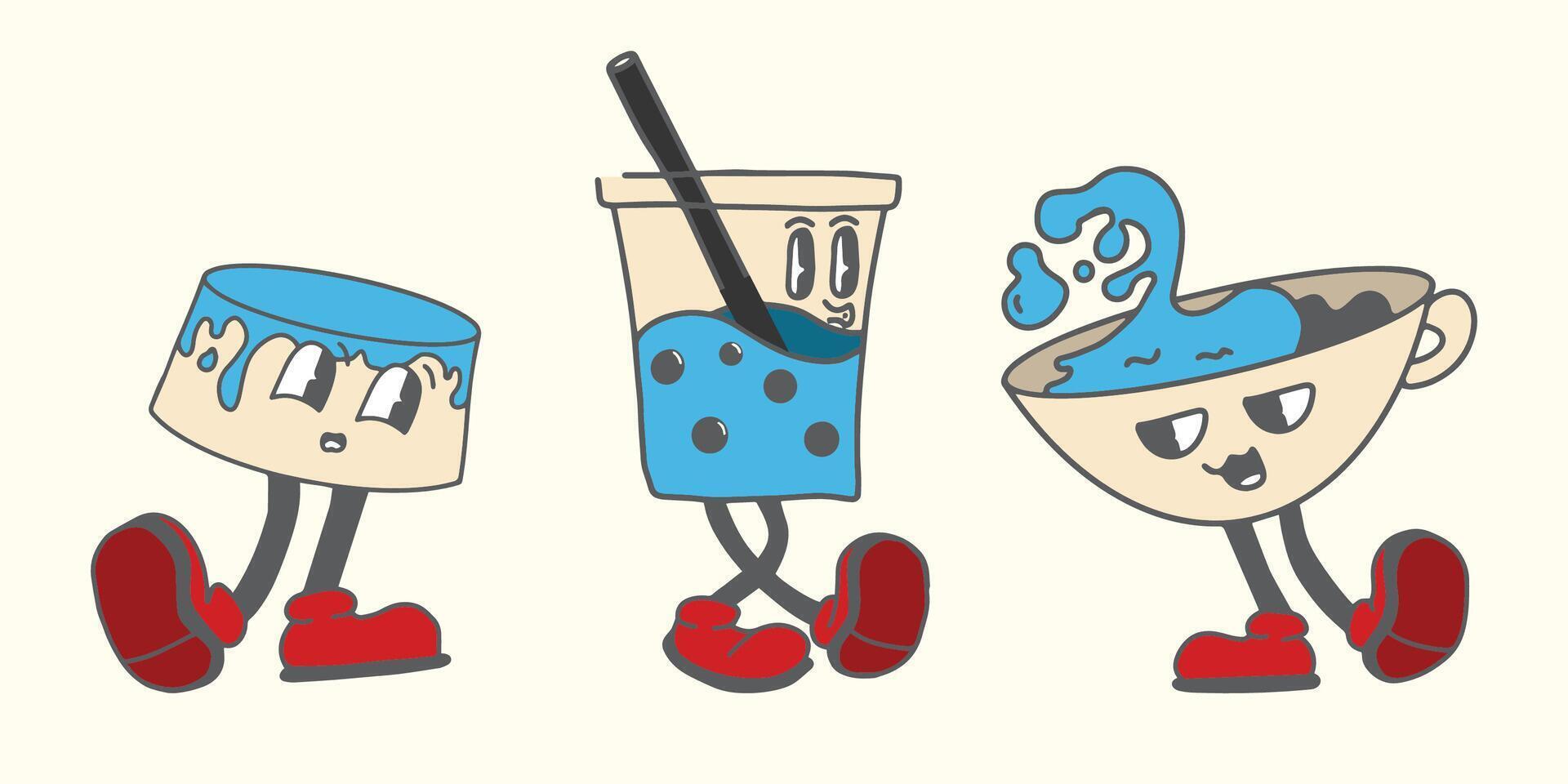 retro character in the breakfast sale design vector