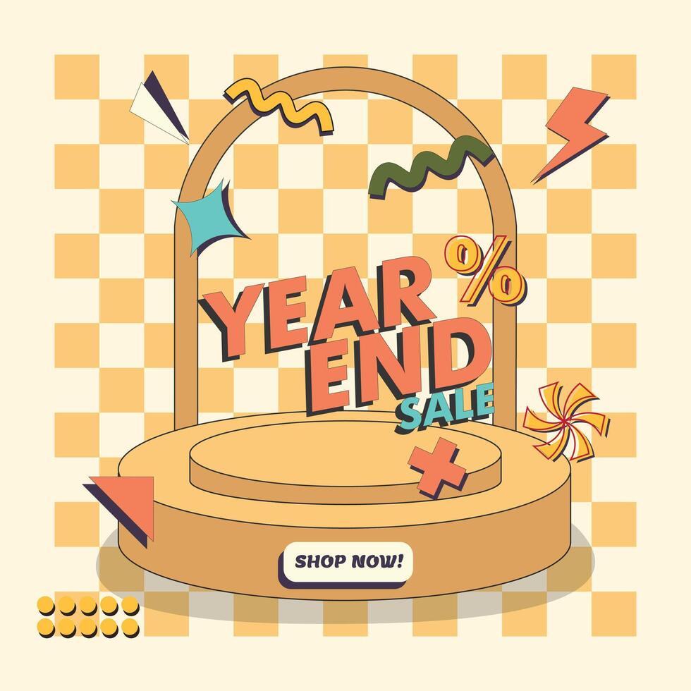 YEAR END SALE OFFER DESIGN. END OF YEAR SALE RETRO vector