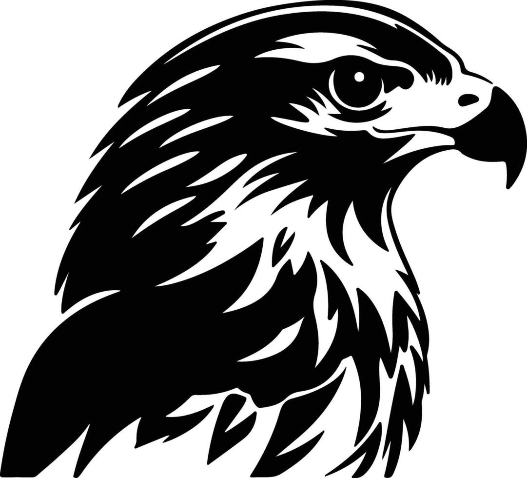 precious Black silhouette of red-tailed hawk head vector