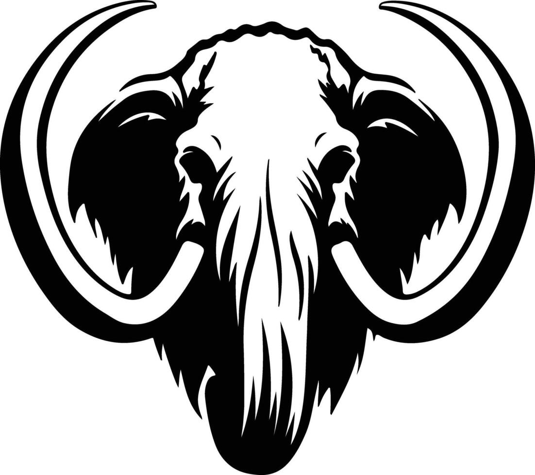 lovely Black silhouette of mammoth head vector