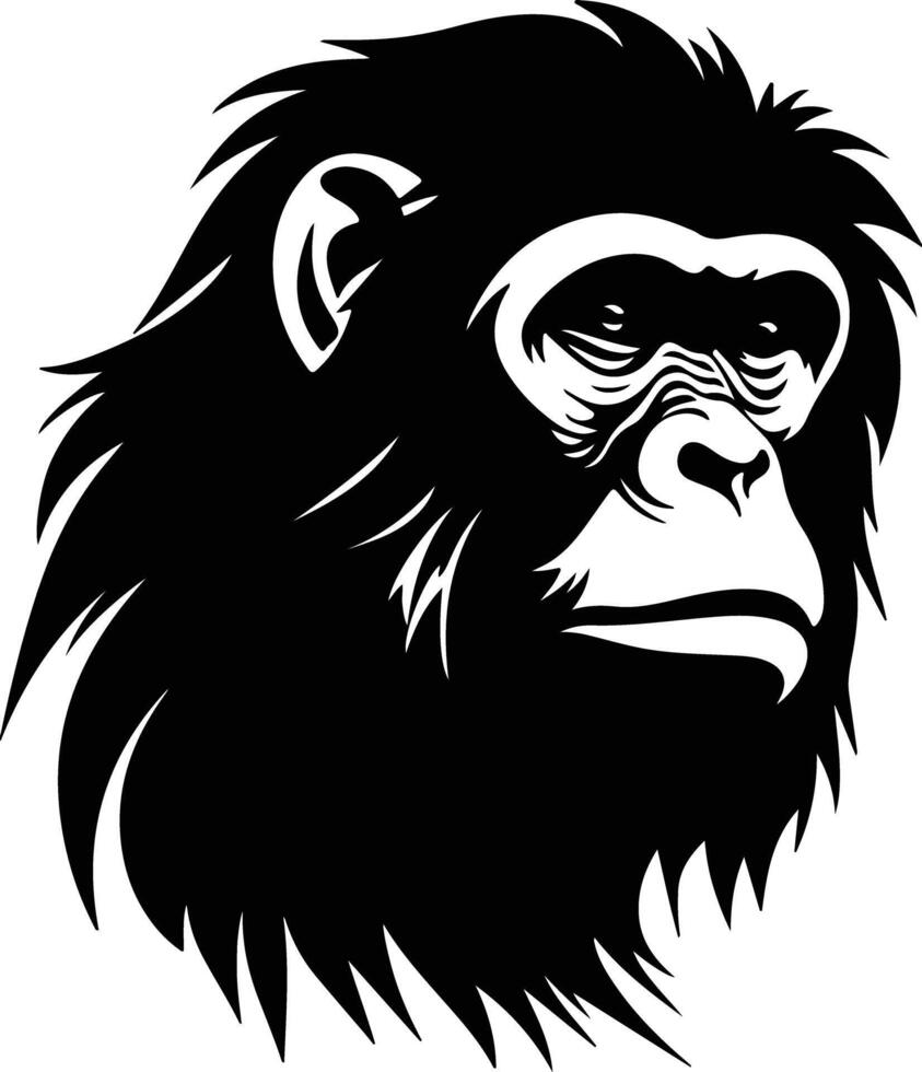 precious Black silhouette of siamang head vector
