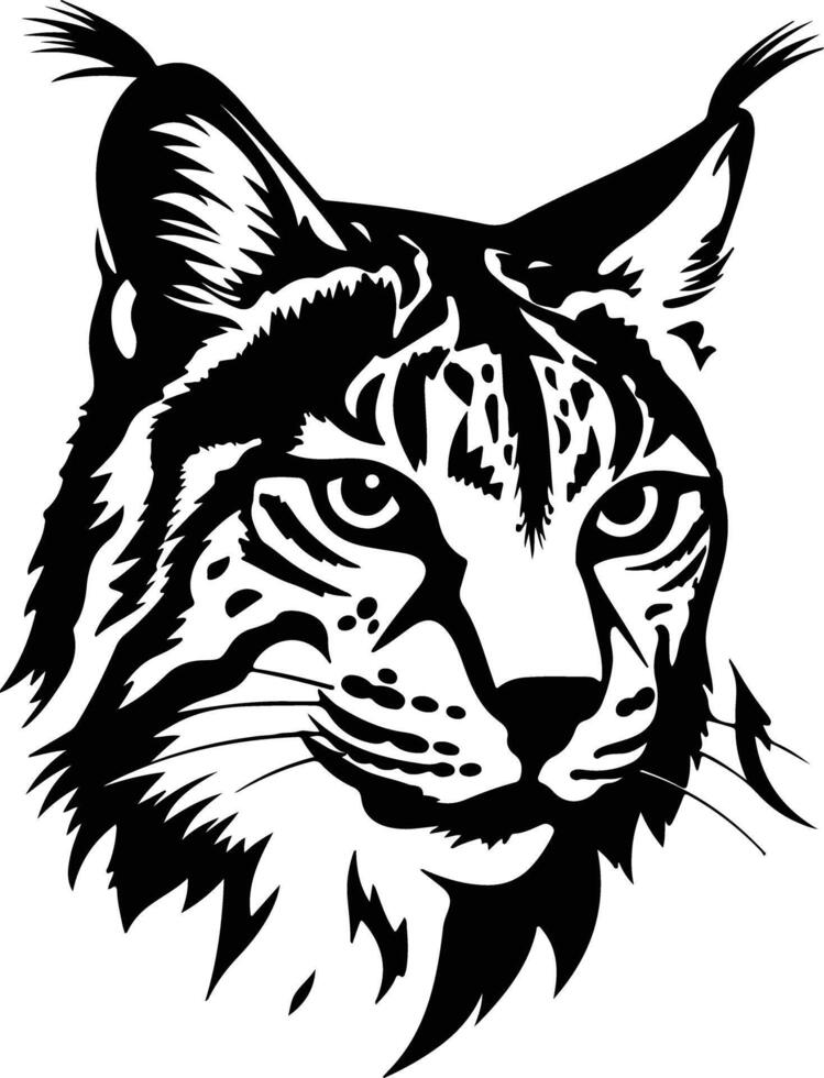 angelic Black silhouette of bobcat head vector