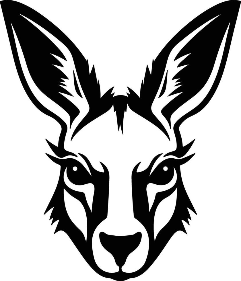 graceful Black silhouette of kangaroo head vector