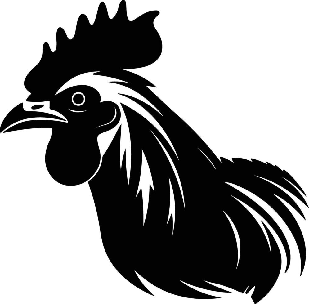 graceful Black silhouette of Rhode Island red head vector