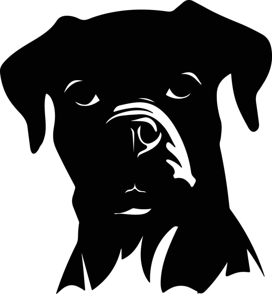 endearing Black silhouette of boxer head vector