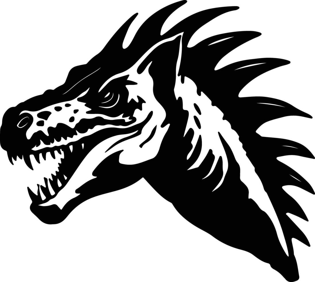 precious Black silhouette of Trachodon head vector