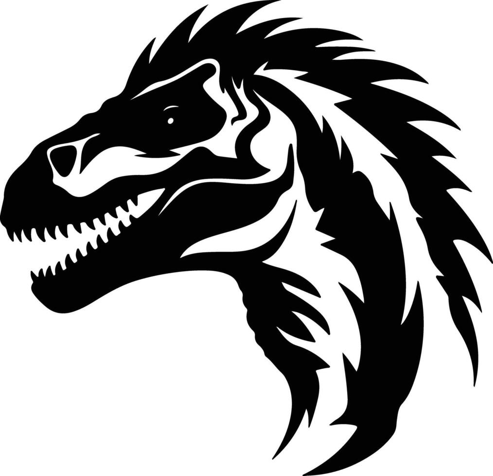 cuddly Black silhouette of Dilophosaurus head vector