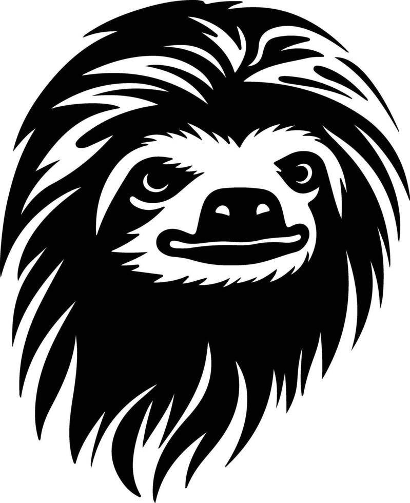heavenly Black silhouette of sloth head vector