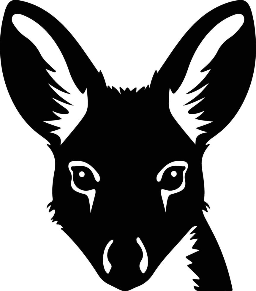enchanting Black silhouette of wallaby head vector