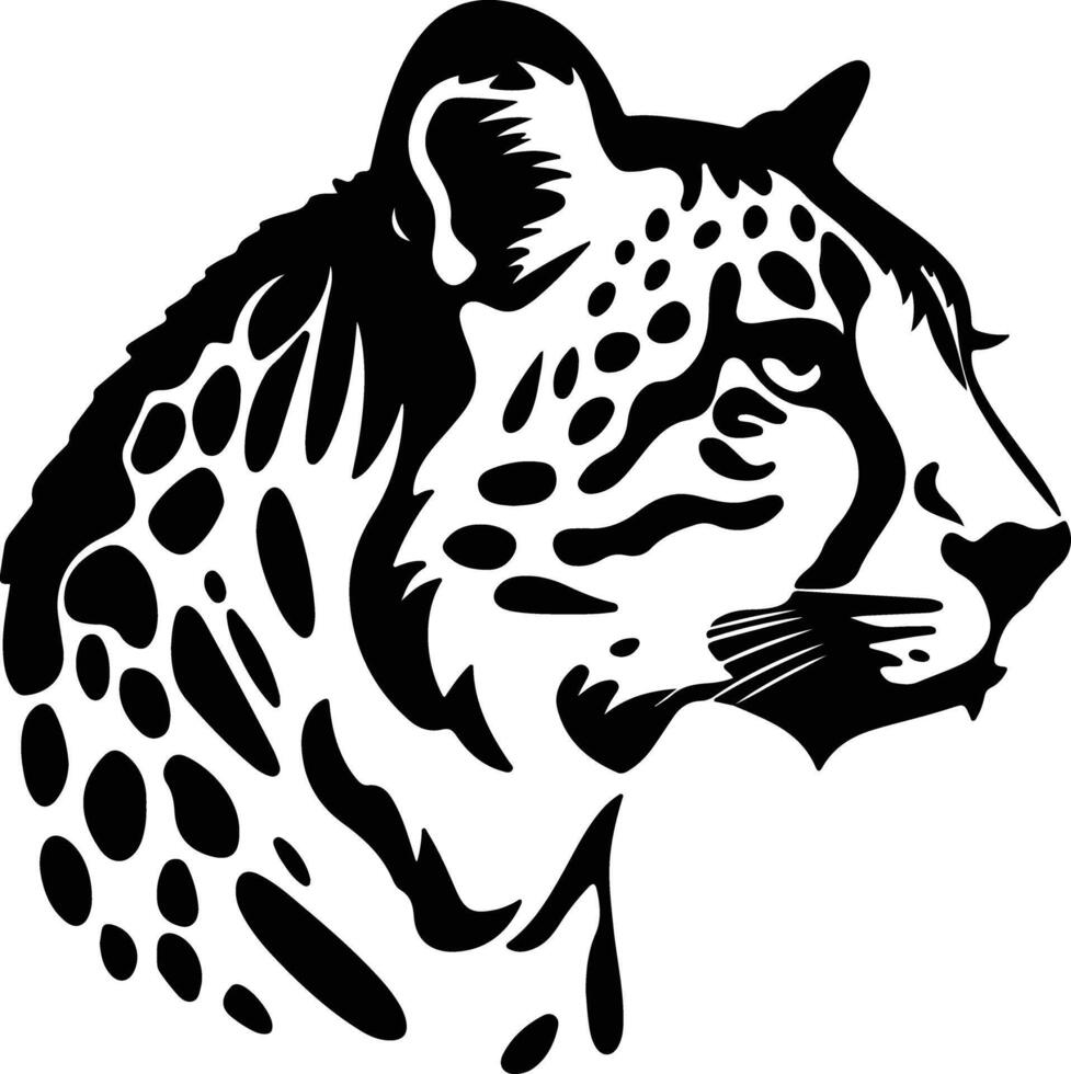 angelic Black silhouette of cheetah head vector