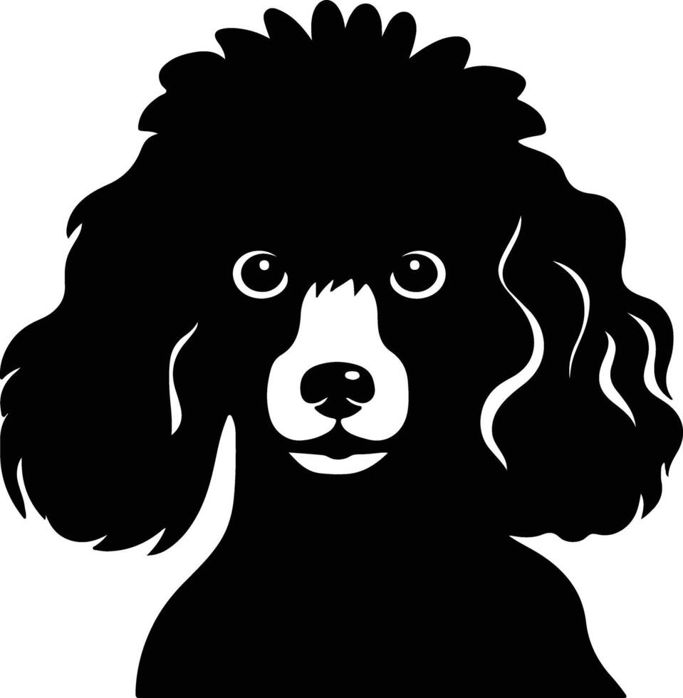 angelic Black silhouette of poodle head vector