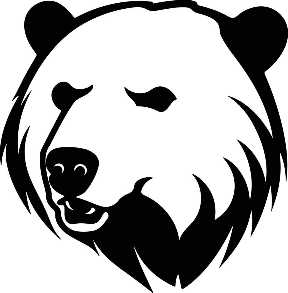angelic Black silhouette of polar bear head vector