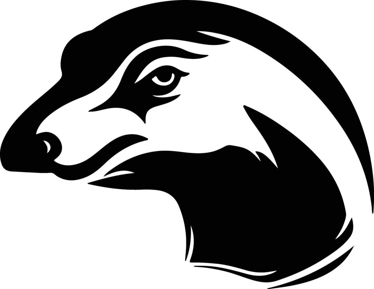 sweet Black silhouette of duck-billed platypus head vector