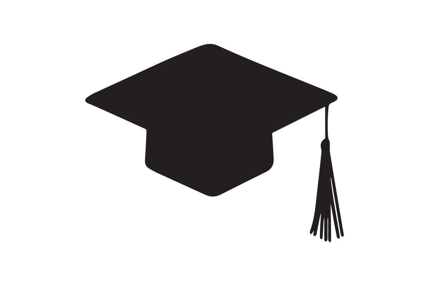 Silhouette of a Graduation Cap with Tassel. vector