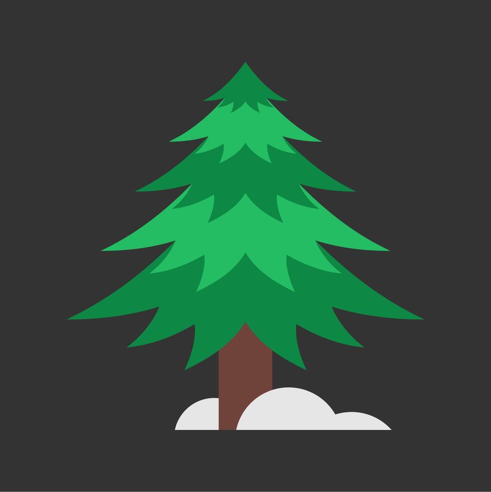 illustration of a fir tree in winter vector
