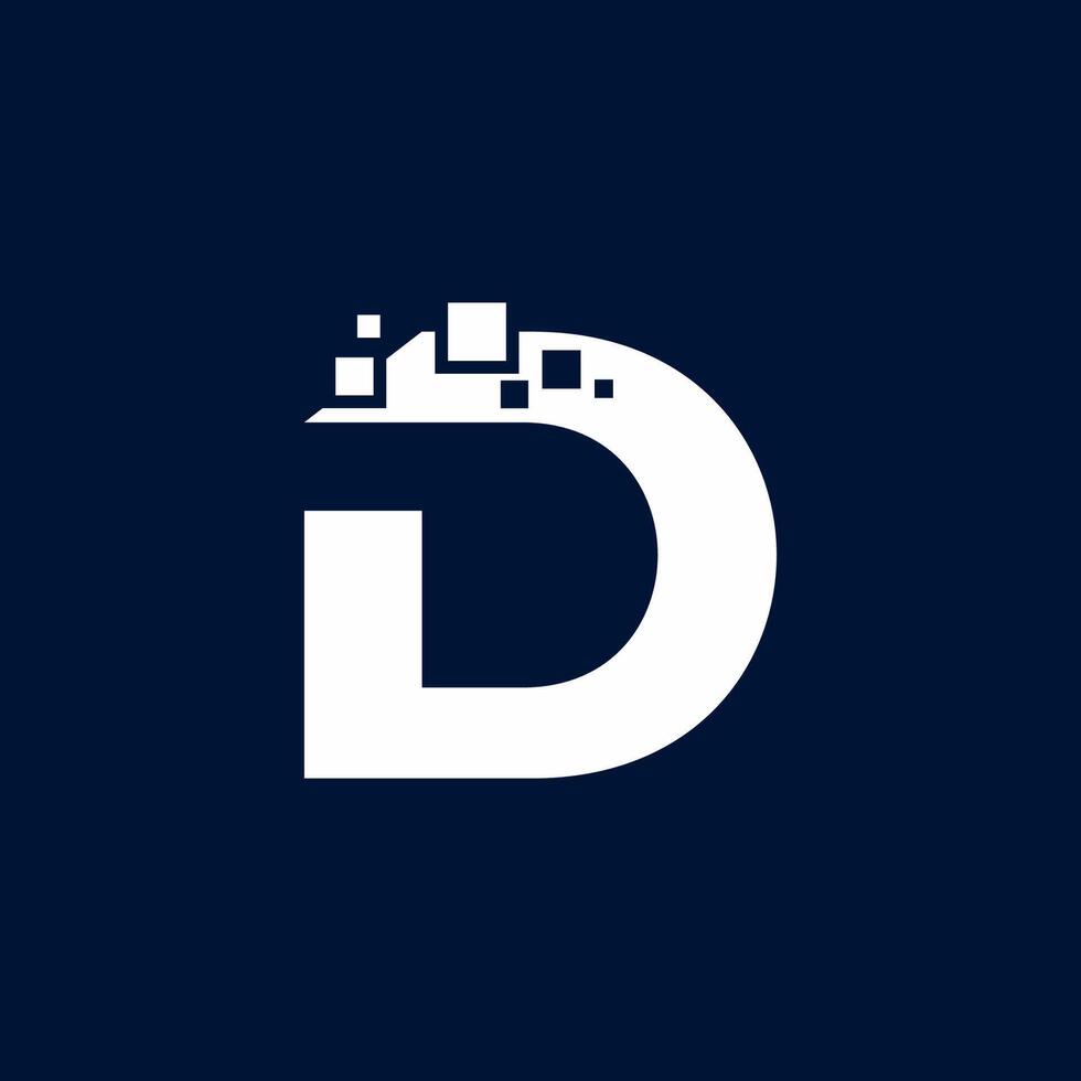 D letter logo template for your technology business vector
