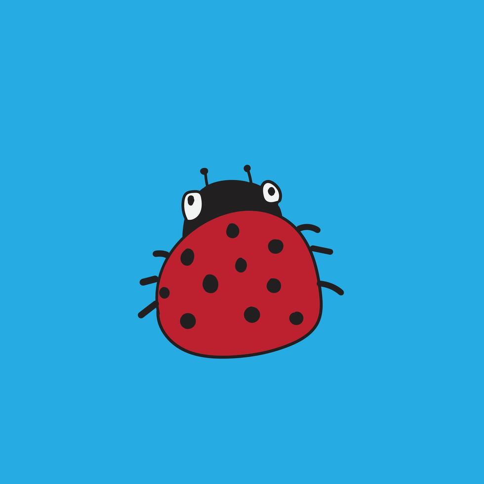 cute little red ladybug vector