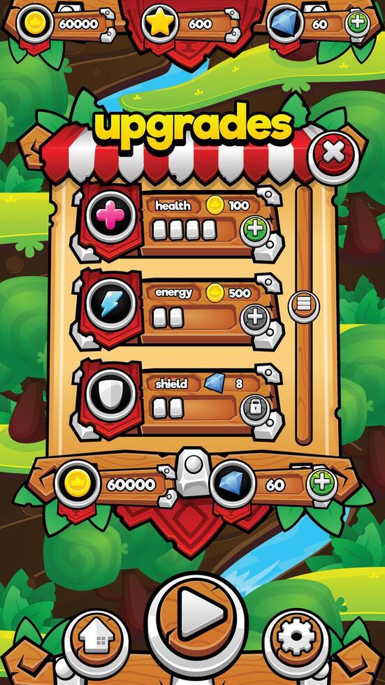 Fantasy RPG Medieval Game UI Shop Window vector