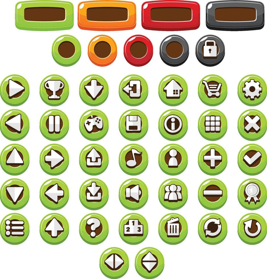 Green Casual Candy Game UI Button vector