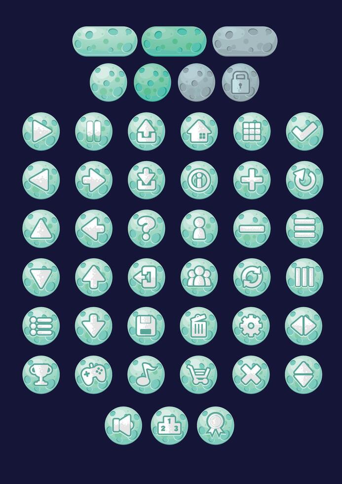 Blue Casual Space Game UI Button vector
