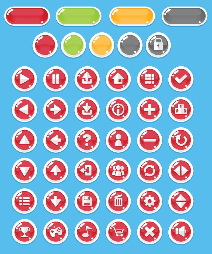 Red Casual Candy Game UI Button vector