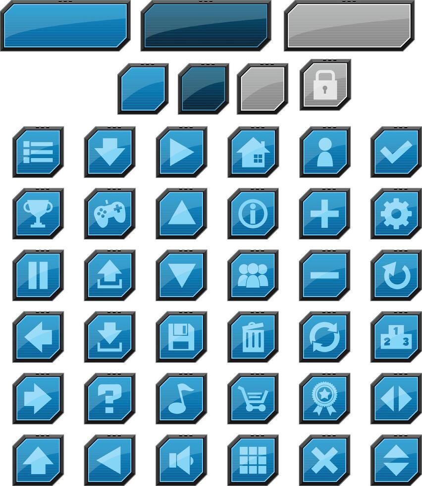 Sci-fi Futuristic Game UI Button vector