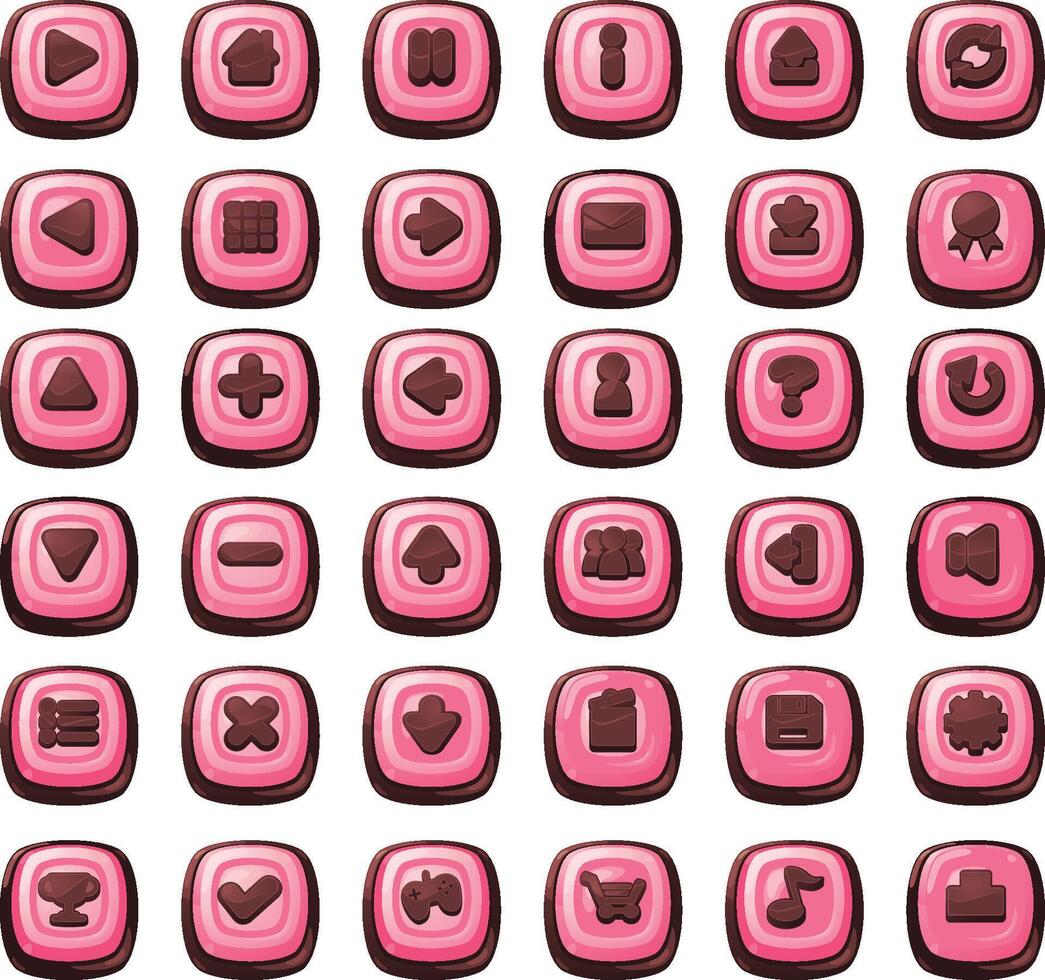 Pink Chocolate Candy Game User Interface Button vector