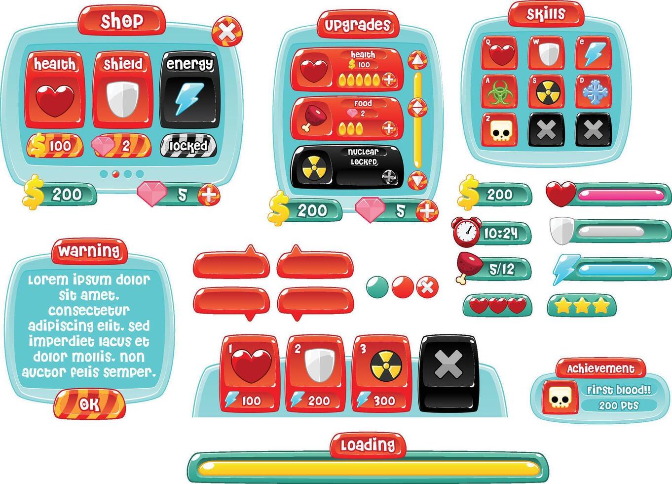 Casual Game Candy Stripe UI Window Panel vector